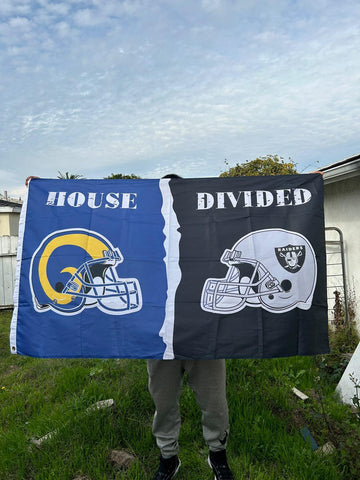 Las Vegas Raiders & LA Rams House Divided 3x5 Flag