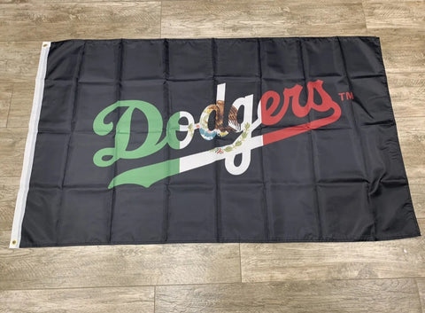 Los Angeles Dodgers Mexico Wordmark Banner Flag