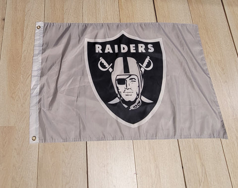 Las Vegas Raiders Grey Logo 3x5 Flag