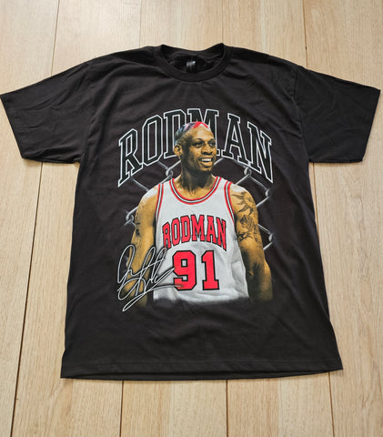Dennis Rodman Bulls Men's Black T Shirt