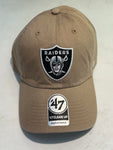 Las Vegas Raiders '47 Tan Clean Up Adjustable Hat