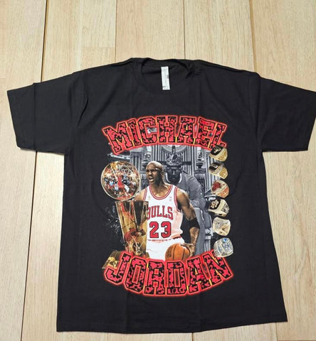 Michael Jordan Bulls Men's Black T Shirt