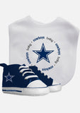 Dallas Cowboys NFL 2-Piece Baby Gift Set | Bib & Pre-Walkers