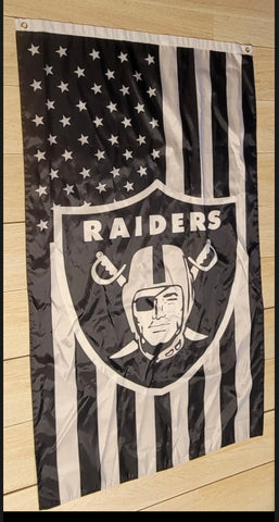 Las Vegas Raiders Stars & Stripes Logo 3x5 Flag