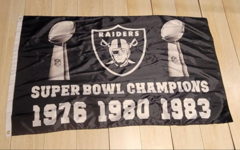 Las Vegas Raiders Super Bowl Logo 3x5 Flag