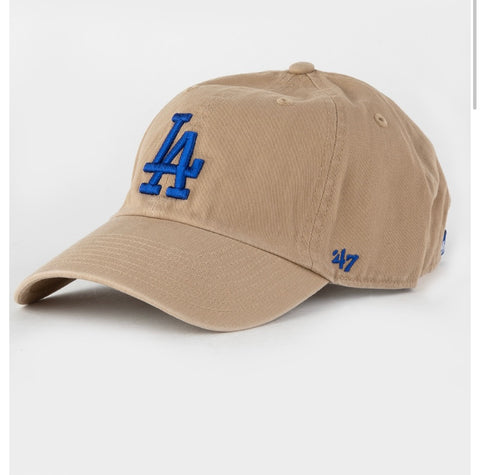 Los Angeles Dodgers 47 Brand Khaki/Blue Clean Up Adjustable Hat