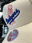 Los Angeles Dodgers Mitchell & Ness Trucker Ivory SnapBack hat