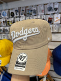 Los Angeles Dodgers khaki script 47 Brand Clean Up Adjustable Hat