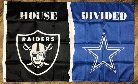 Raiders & Cowboys House Divided 3x5 Flag