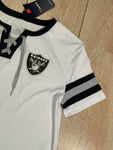 Las Vegas Raiders State Lace-Up Women's White Top