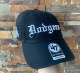 Los Angeles Dodgers 47 Brand Old English Clean Up Black Hat