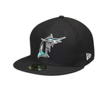 Florida Marlins Black New Era Fitted Hat