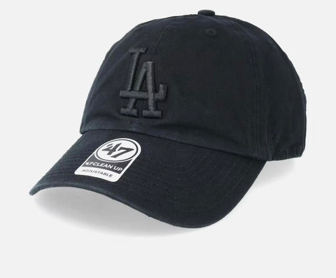 Los Angeles Dodgers 47 Brand Clean Up Full Black Hat