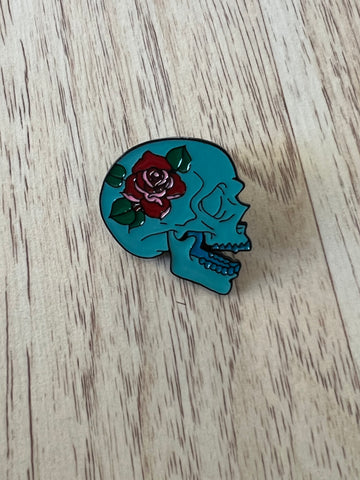 Rose Skull Pin